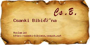 Csanki Bibiána névjegykártya